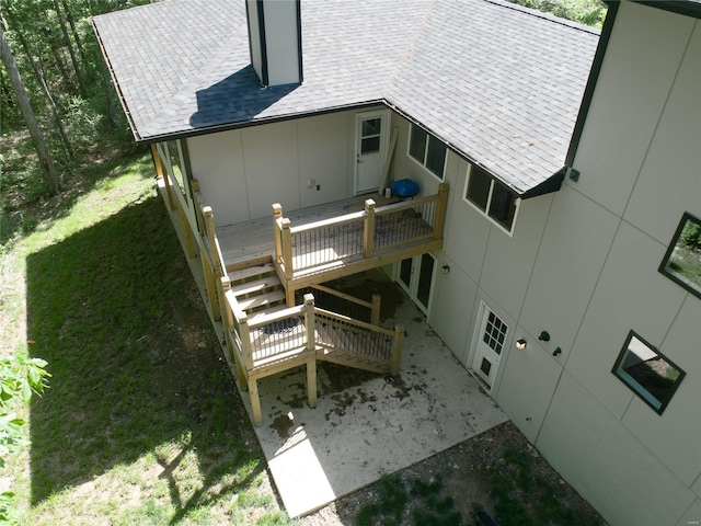 exterior space with a wooden deck