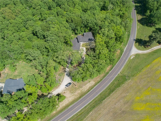 aerial view featuring a rural view