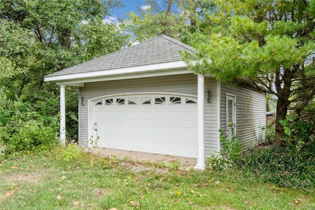 view of garage