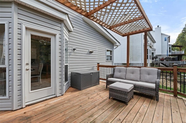 deck with an outdoor hangout area