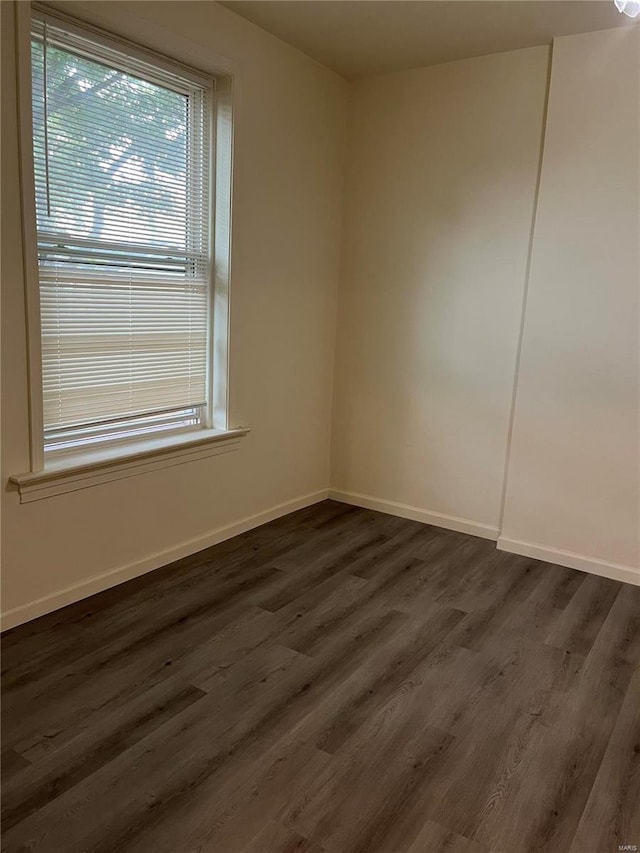 empty room featuring dark hardwood / wood-style floors