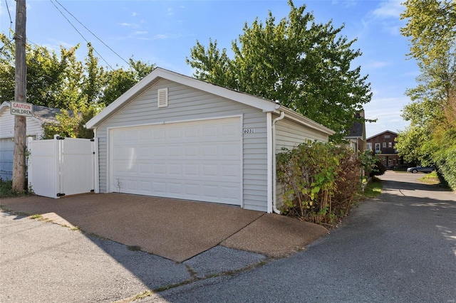 garage with wood walls