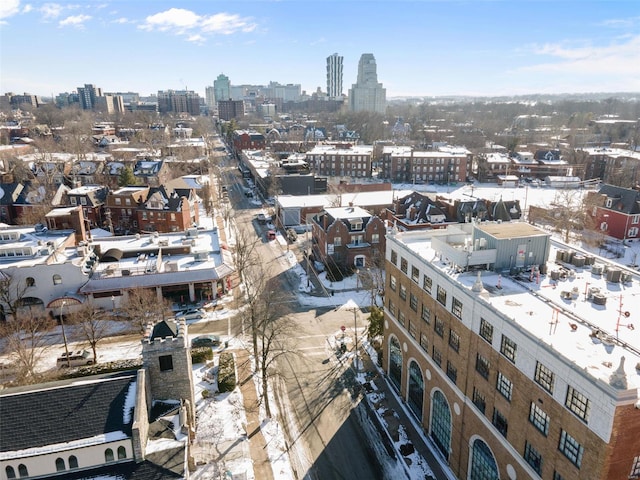 drone / aerial view featuring a view of city