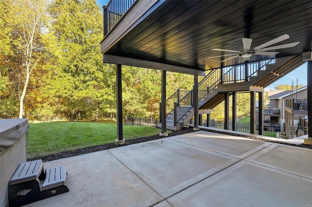 view of patio / terrace featuring ceiling fan