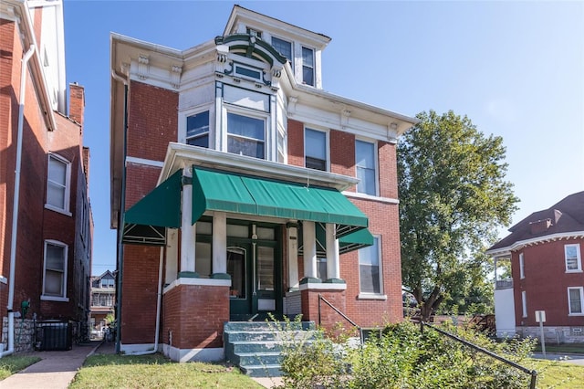 view of front of house featuring central AC