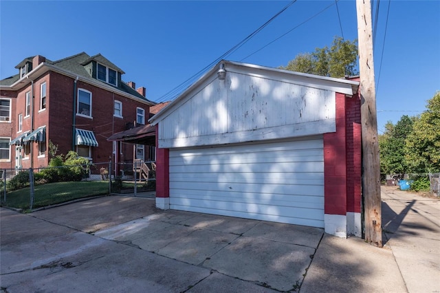 view of garage