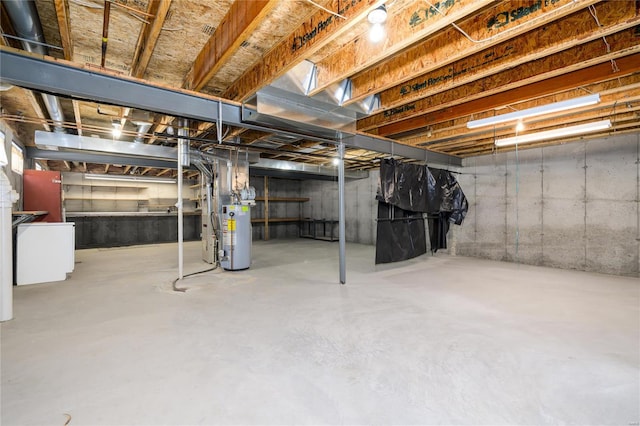 basement with gas water heater