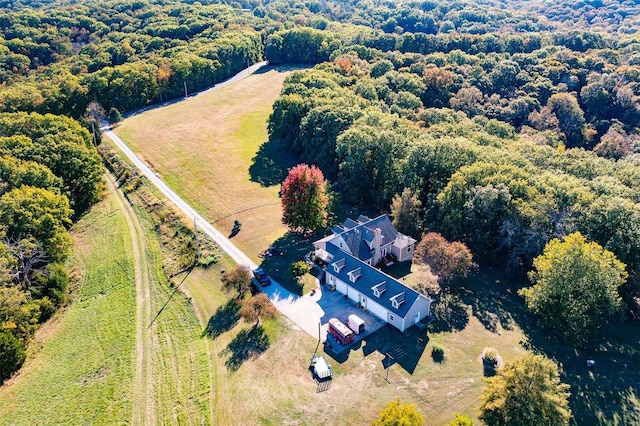 drone / aerial view with a rural view