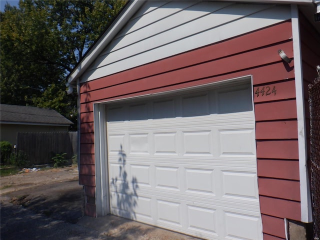 view of garage