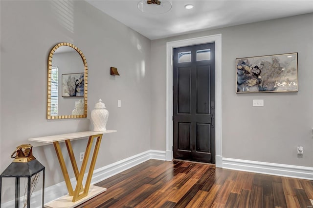 entryway featuring dark hardwood / wood-style flooring