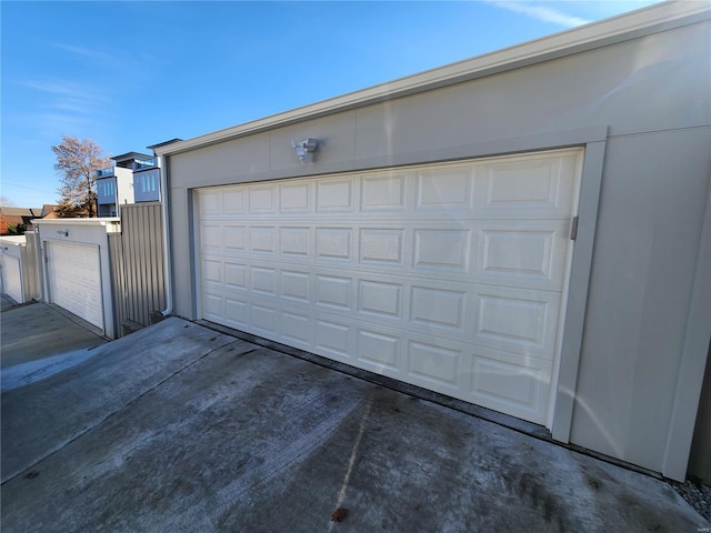 view of garage