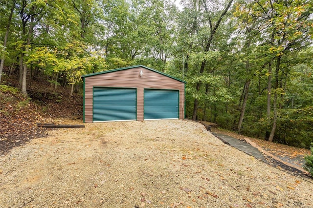 view of garage