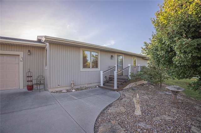 view of front of home with a garage