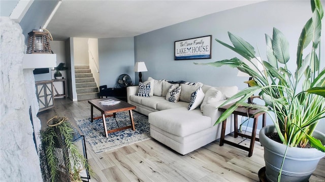 living room featuring hardwood / wood-style flooring