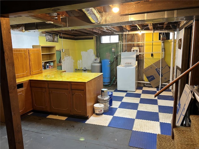 basement with washer / clothes dryer