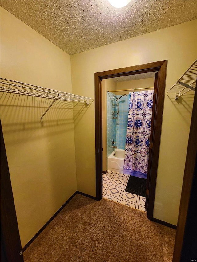 walk in closet with light colored carpet