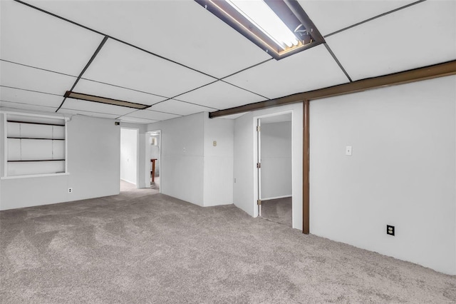 basement with light carpet