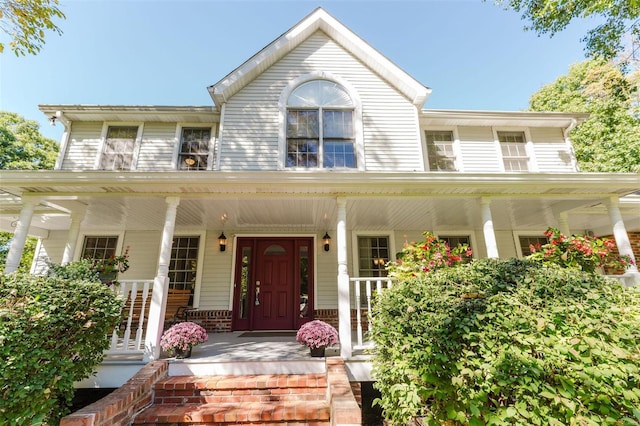 view of front of home featuring a porch