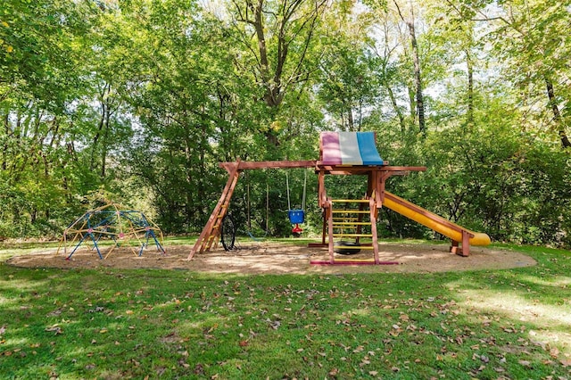 view of playground with a yard