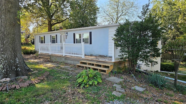 manufactured / mobile home with a deck