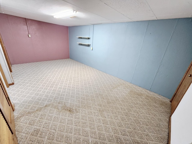 basement with carpet floors