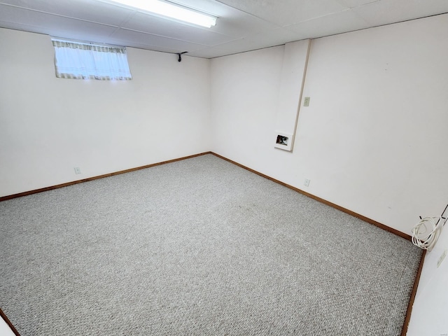 basement featuring carpet