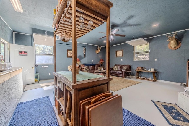 kitchen with ceiling fan