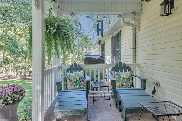 view of patio featuring a deck