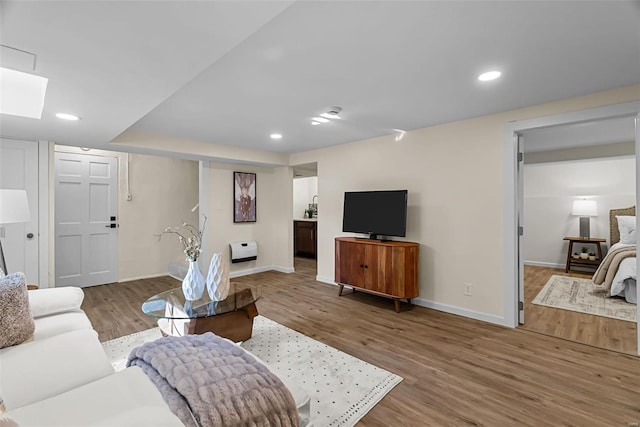 living room featuring wood-type flooring