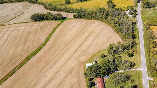 drone / aerial view with a rural view