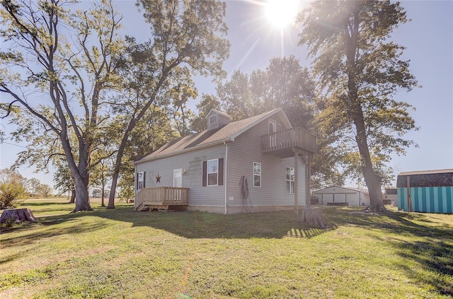 view of property exterior with a lawn