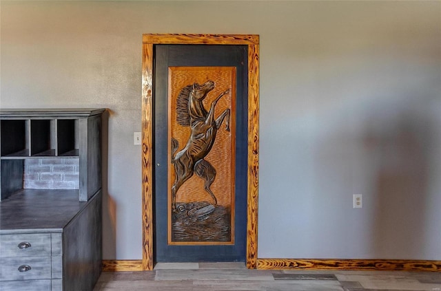 details featuring wood-type flooring