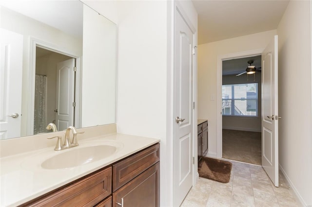 bathroom featuring tile patterned floors and vanity