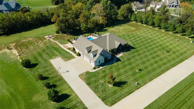 aerial view featuring a rural view