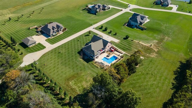 aerial view featuring a rural view