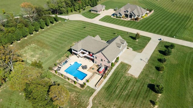 bird's eye view featuring a rural view