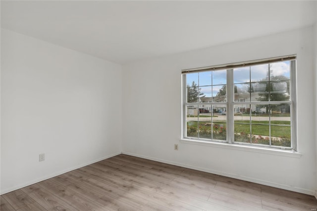 empty room featuring light wood-type flooring