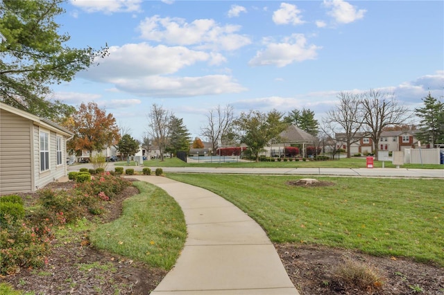 view of community with a yard