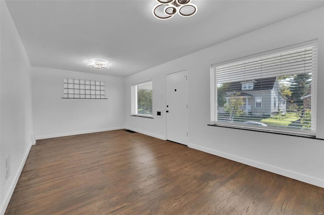 entrance foyer with dark hardwood / wood-style flooring