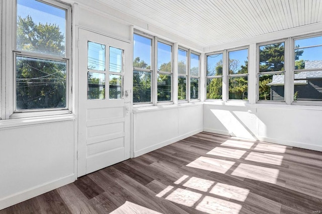 unfurnished sunroom featuring plenty of natural light