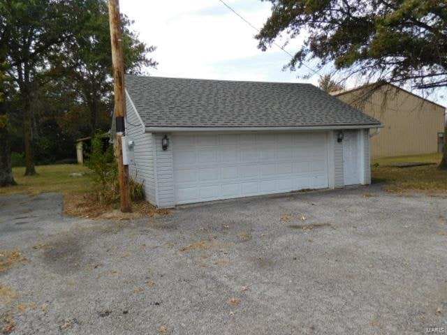 view of garage