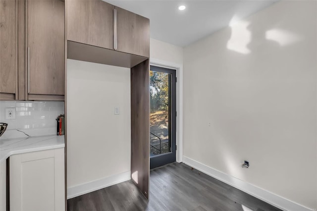 interior space featuring dark hardwood / wood-style flooring