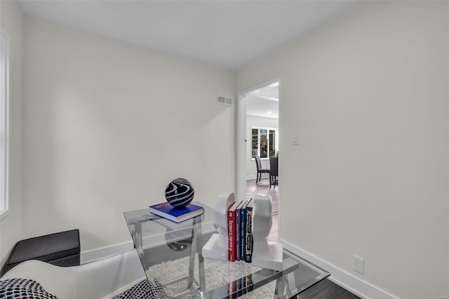 office featuring hardwood / wood-style floors