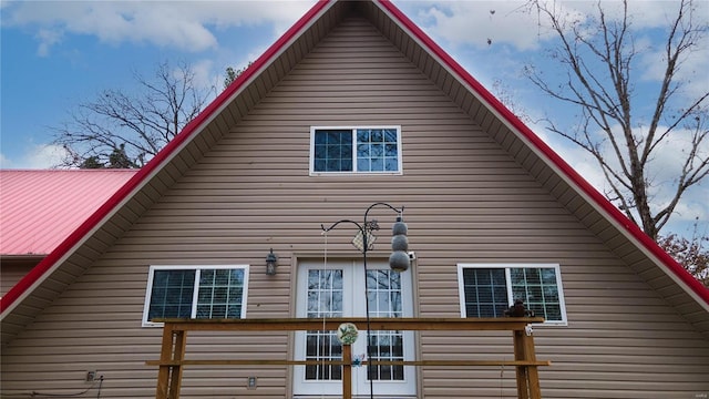 view of home's exterior with french doors