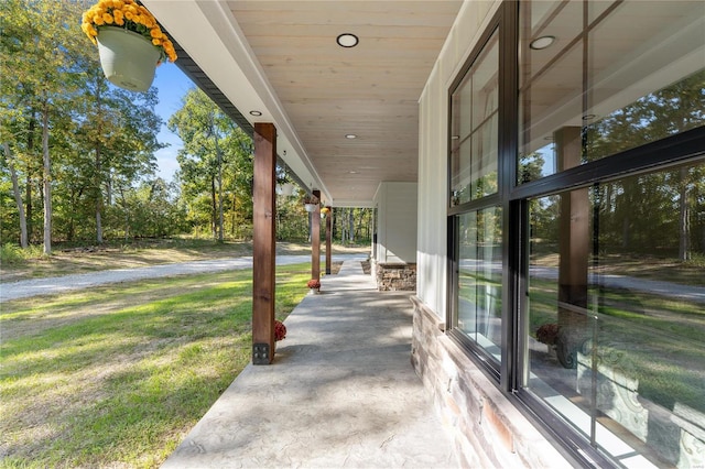 view of patio with a porch