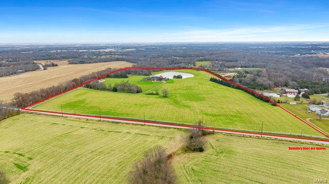 bird's eye view featuring a rural view