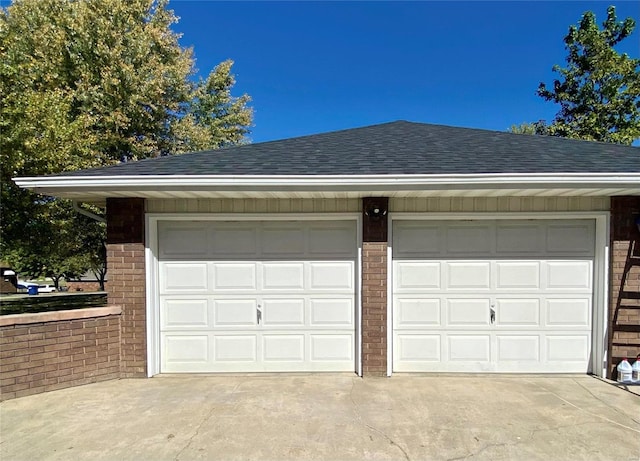 view of garage