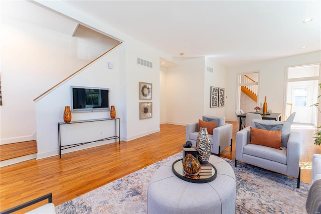 living room featuring hardwood / wood-style floors