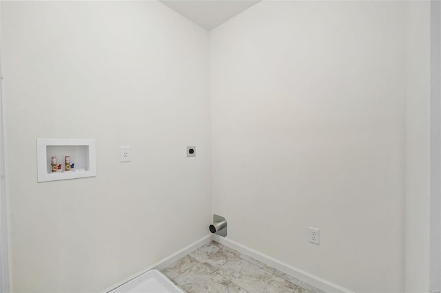 clothes washing area featuring washer hookup and hookup for an electric dryer