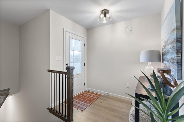 entrance foyer featuring light hardwood / wood-style floors